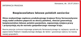 Bezpieczeństwo lekowe polskich seniorów