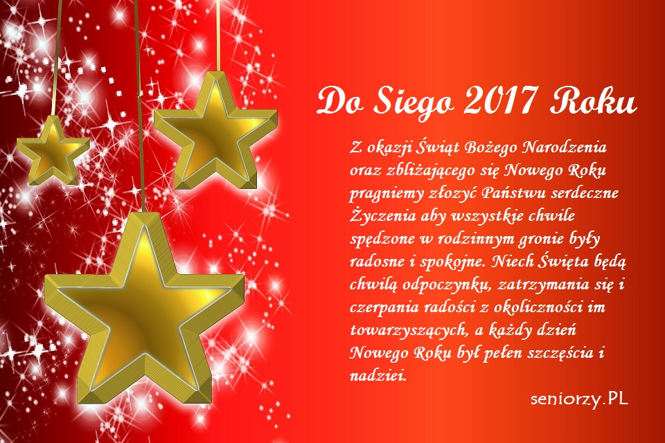 Życzenia Świąteczno - Noworoczne