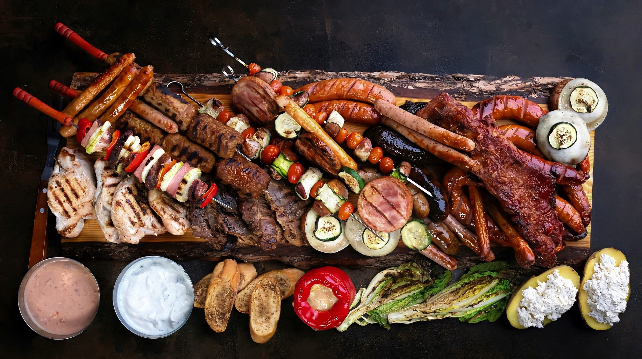 Obiad na grillu dla rodziny