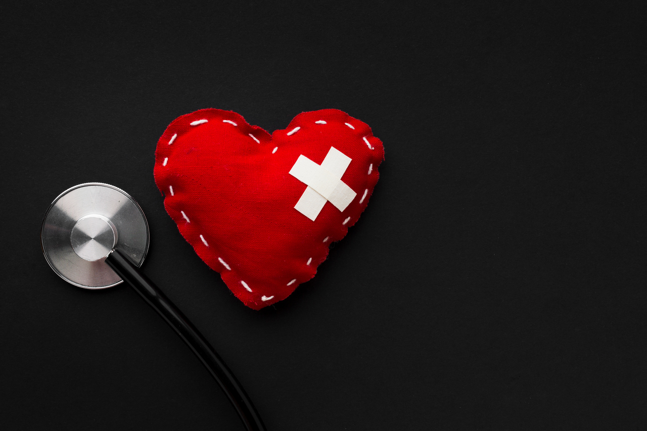 minimalist heart close up stethoscope