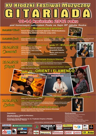 XV Kłodzki Festiwal Muzyczny „GITARIADA 2012"