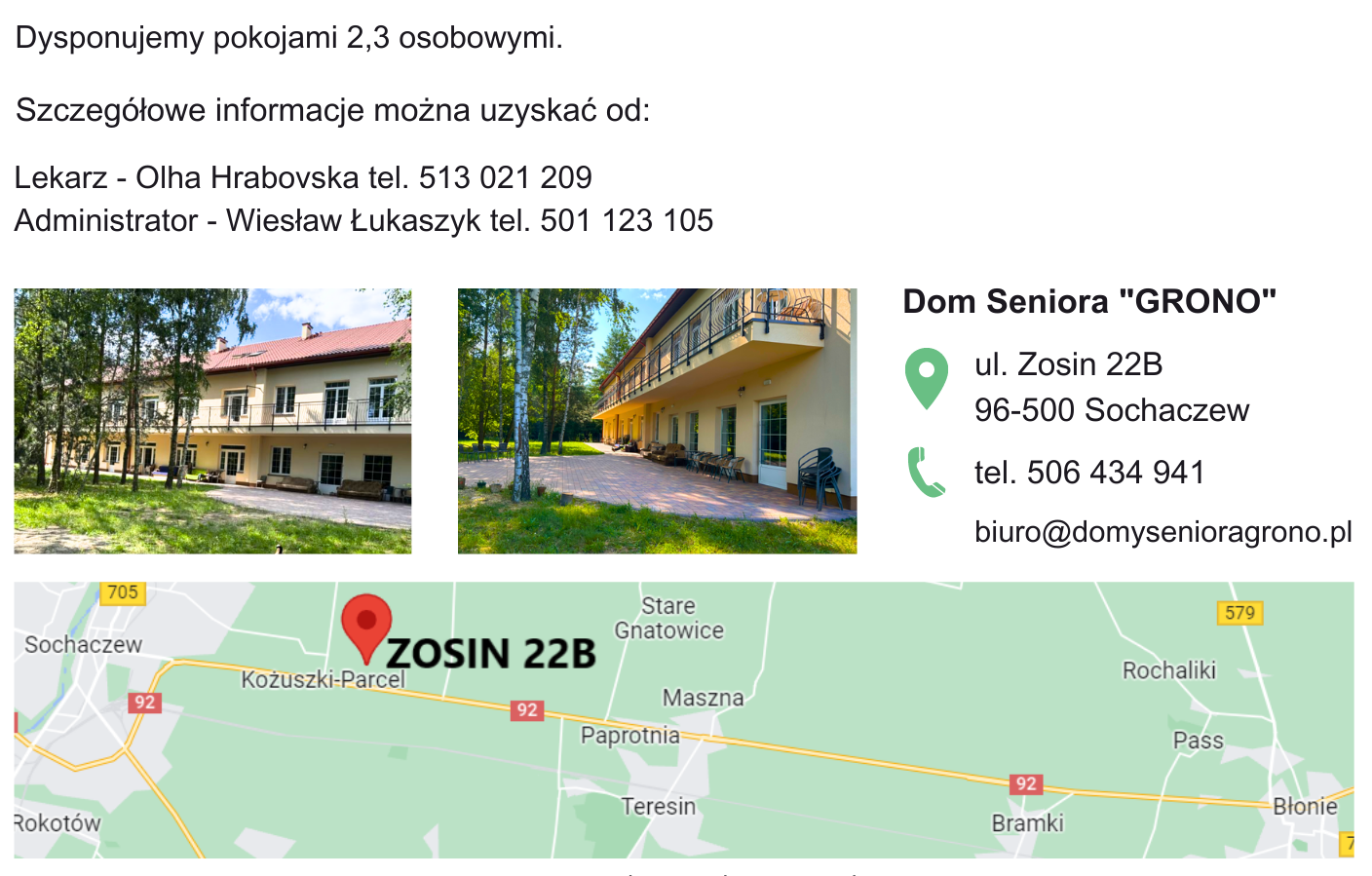 Dom Seniora "Grono" w Zosinie