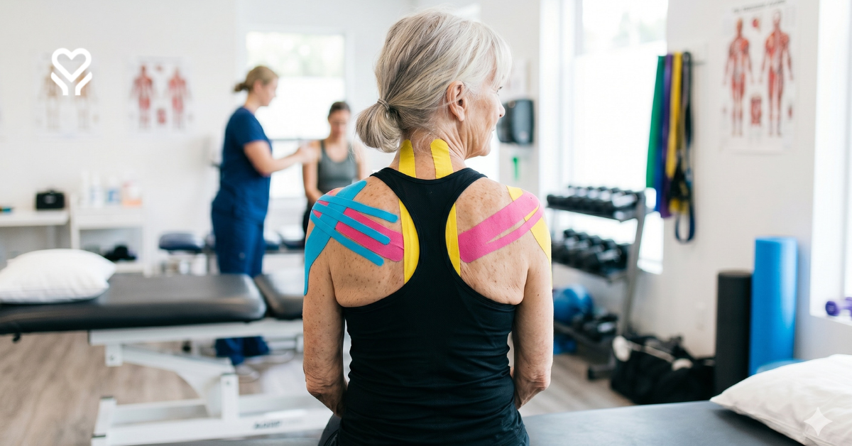 Kinesiotaping – na czym polegają kolorowe plastry i jak pomagają seniorom?